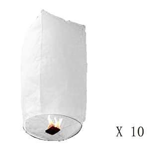  White Fire Sky Lanterns Wish Lanterns (10 Pieces): Home 