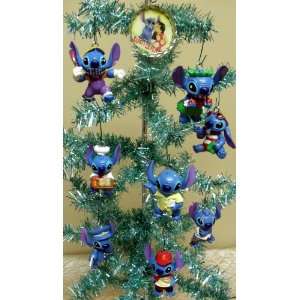  and Stitch 9 Piece Holiday Christmas Ornament Set Featuring Unique 