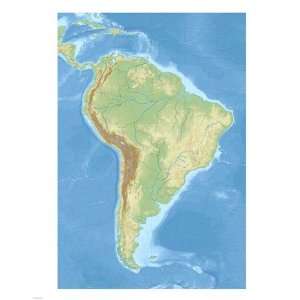  South America relief location map Poster (8.00 x 10.00 