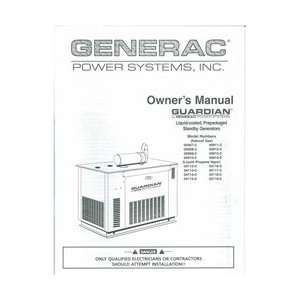  0C1000 Generac Guardian owners manual Patio, Lawn 