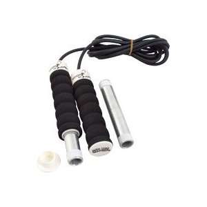  1 Lb Weighted Leather Jump Rope, Black 