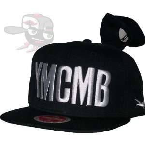   YMCMB White on Black Snapback Hat Cap Lil Wayne Drake 