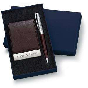   Leatherette Vertical Business Card Case and Pen Set: Everything Else