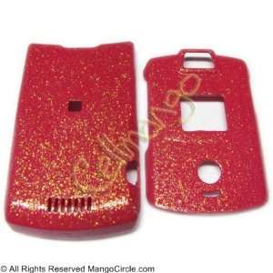   /V3M RAZR FACEPLATE/COVER/CASE GLITTER RED: Cell Phones & Accessories