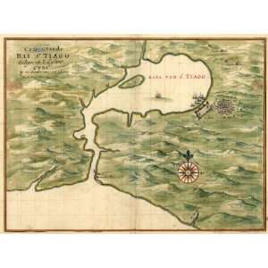  1639 map Santiago de Cuba Bay, Cuba
