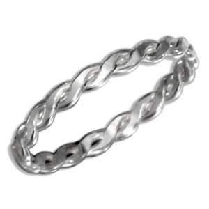    Sterling Silver Wire Serpentine Band Ring (size 04): Jewelry