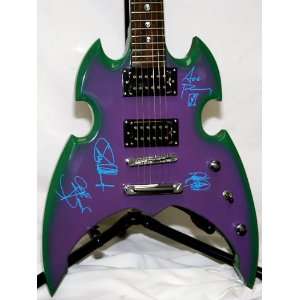  Kiss Band Signed Purple/green Sunburst Glen Burton 