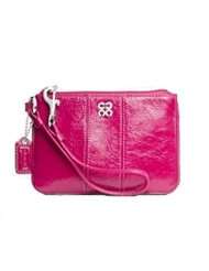Coach Patent Leather Wristlet Wallet Case Bag for iPod 46810 Magenta