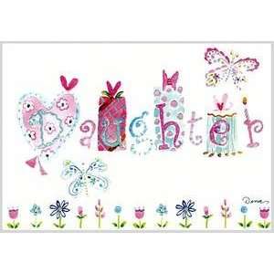   Happy Birthday Greeting Card Daughter Letter Design 