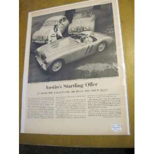  1954 AUSTIN HEALEY AUTOMOBILE PRINT AD 