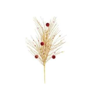  Club Pack of 12 Christmas Traditions Red Stem/Gold Pine Christmas 