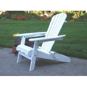   Décor and More White Folding Adirondack Chair Patio, Lawn & Garden