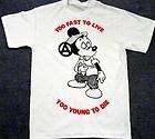 Seditionaries MICKEY MOUSE Too Young to Die Drug Fix T SHIRT M38 New