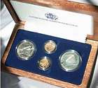 1987 Constitution 4 Coin set, Gold & Silver, Both Proof and UNC, In 