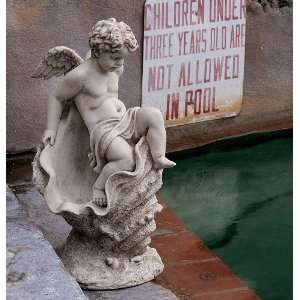    Pool Side Child Cherub Angel Sculpture Statue 