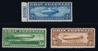  #C13 15 Graf Zeppelin Air Mail MNH/OG SET(#C15 Plate#) Fresh  