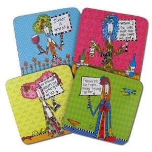   : Dolly Mama Coasters Set, Girls Night Out Dolly Mama: Home & Kitchen