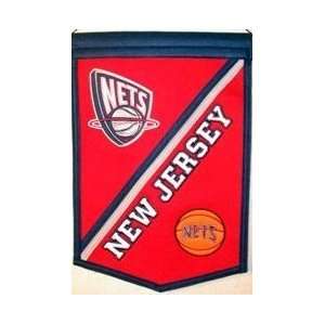  New Jersey Nets 12x18 Traditions Wool Banner Sports 