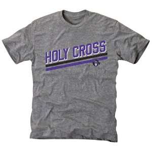  Holy Cross Crusaders Rising Bar Tri Blend T Shirt   Ash 