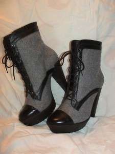 Pour la Victoire Dayton brown gray ankle boots shoes 10  