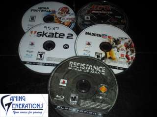 PS3   LOT (5) GAMES  RESISTANCE FALL OF MAN + SKATE 2 + UFC UNDISPUTED 