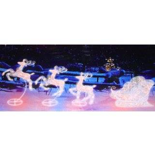 Christmas Outdoor Decor Holographic Santa, Sleigh & Deer
