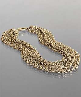 Savitt gold multiple rolo chain necklace  
