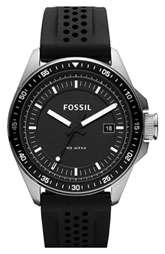 Fossil Decker Round Dial Silicone Strap Watch $85.00