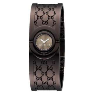 Gucci Womens YA112532 Twirl Small Brown PVD Bangle Watch   designer 
