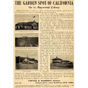   Ad Foster & Woodson Lots Sale Maywood Colony CA   Original Print Ad