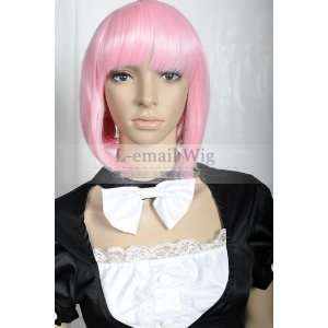   35cm Short BOB Baby Pink Straight Full Cosplay Wig Cw141: Toys & Games