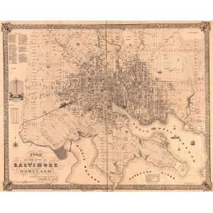  1851 map of Baltimore, Maryland