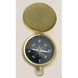  3 Black Face Solid Brass Compass w/Cover: Camping and 
