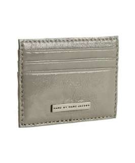 Marc by Marc Jacobs light grey textured patent credit card case 