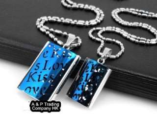 JN60 Stainless Steel I Kiss You Love Couple Necklace  