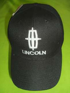 LINCOLN BASEBALL CAP HAT BLACK ADJUSTABLE NEW  