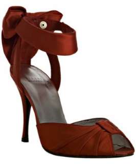 Stuart Weitzman red satin Lover peep toe bow sandals   up to 