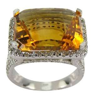  Citrine and Diamond Ring   8.5 DaCarli Jewelry