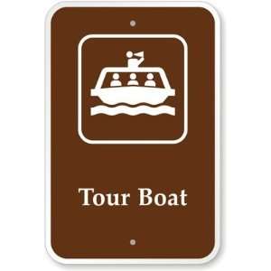  Tour Boat (with Graphic) Aluminum Sign, 18 x 12 Office 