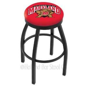  Maryland Terrapins Logo Black Wrinkle Swivel Bar Stool 