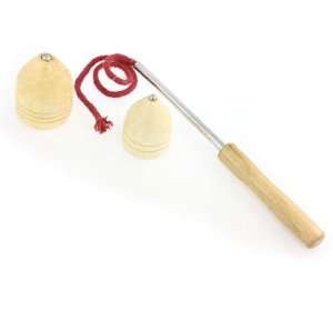   Traditional Wooden Peg top Spinning Top w Red Rope Whip Toys & Games