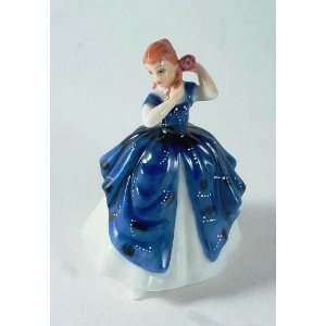  Royal Doulton minature figurine   M214   Laura   dark blue dress 