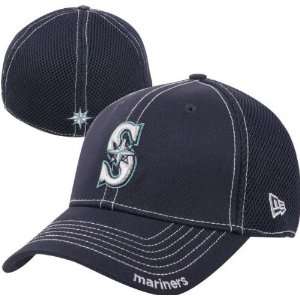  Seattle Mariners Navy 39THIRTY Neo Stretch Fit Hat: Sports 