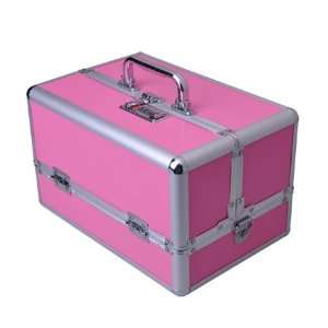  Aluminum Pro Lock Train Cosmetic Makeup Case Pink: Beauty