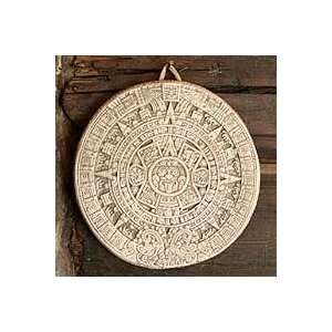    NOVICA Ceramic plaque, Small Beige Aztec Calendar