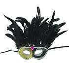 Venetian party masquerade mask black & gold glitter with black 