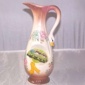    Gooseneck Handled Floral Water Pitcher Vase: Everything Else