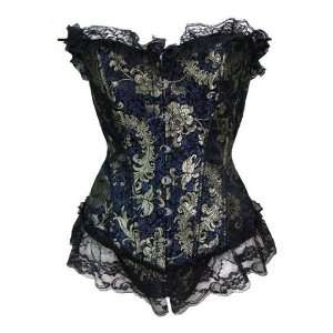  Blue and Gold Brocade Boned Corset: Everything Else
