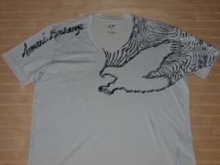 Armani Exchange Silhouette V Neck T Shirt Lunar Rock NWT  