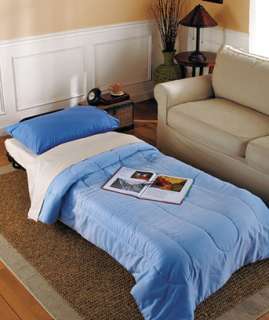 FOLD OUT SLEEPER OTTOMAN PORTABLE BED PERFECT FOR THE HOLIDAY COMPANY 